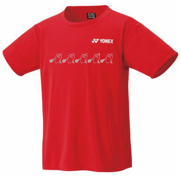 YONEX Tシャツ レッド XO YONEX(ヨネックス) ドライ Tシャツ ソフトテニス【ラインデザイン