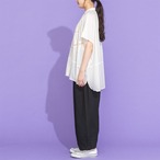 【m.n】キャンブリックレース切替フレンチスリーブワイドブラウス