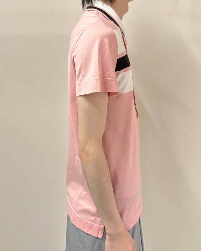 【DOLCE&GABBANA】border snap polo shirt