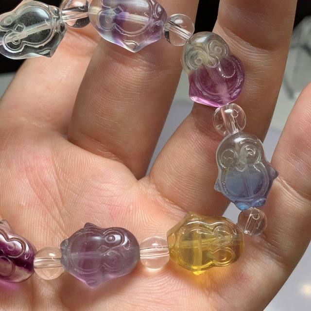 3.カラフルペンギン☆フローライト ブレスレット