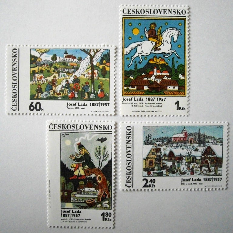 【売約】1852 外国切手 チェコスロバキア  1976年 美術 絵画 4種 売約】1852 外国切手 チェコスロバキア 1976年 美術 絵画 4種 売約