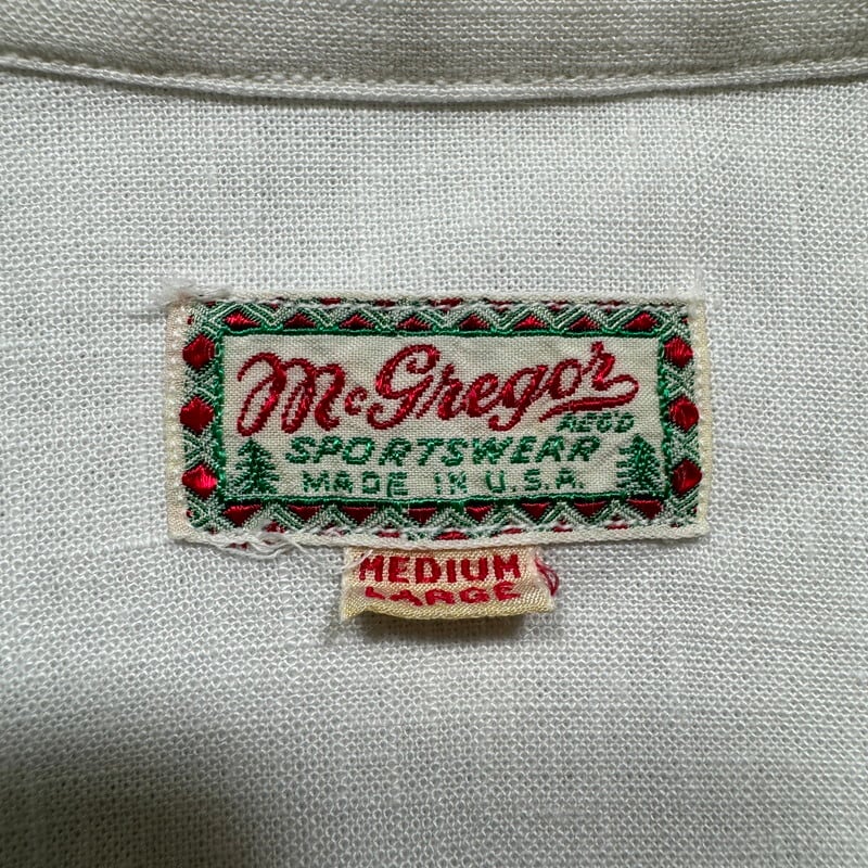 40's McGREGOR マクレガー コットンオープンカラーシャツ 40's McGREGOR マクレガー コットンオープンカラーシャツ
