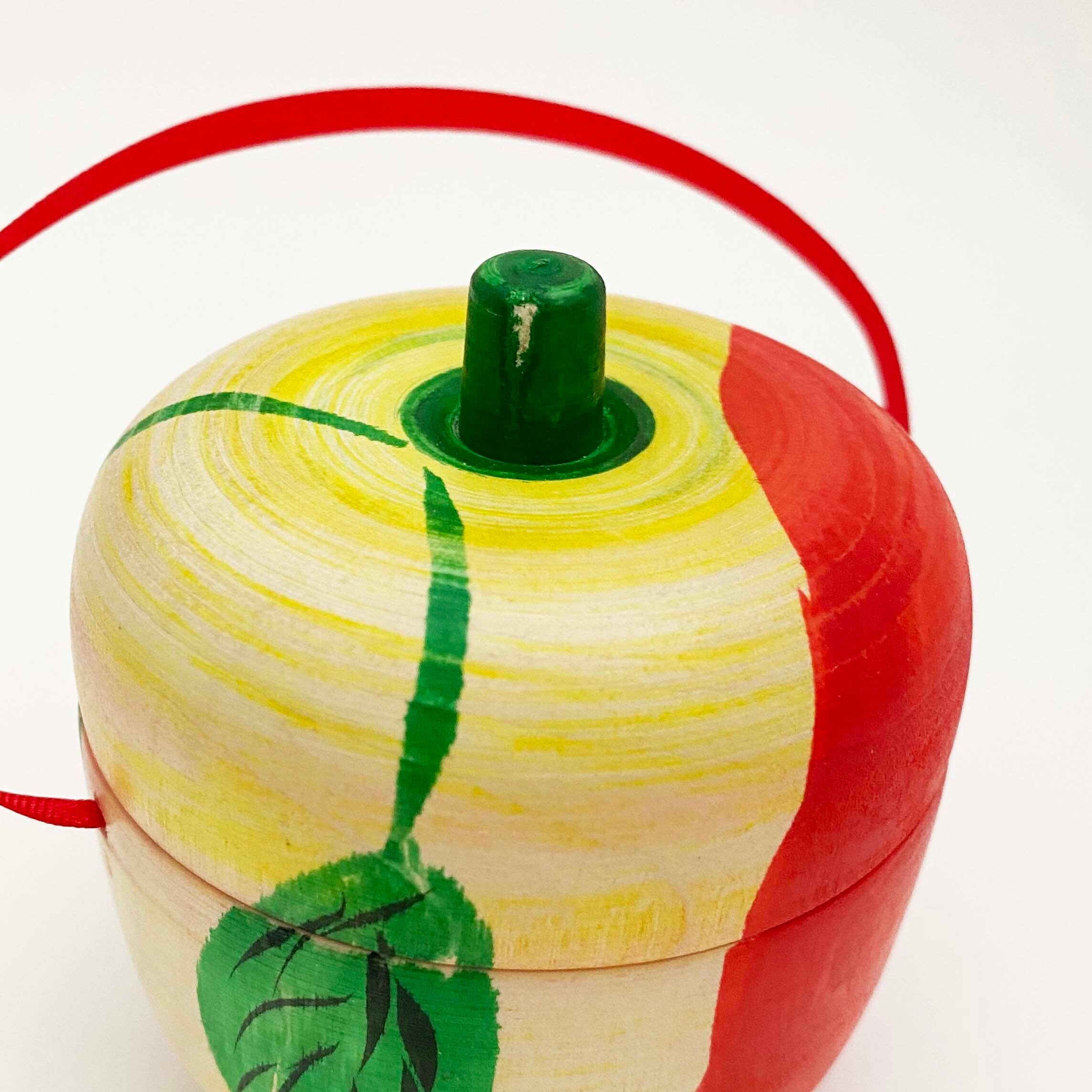 りんごのままごと独楽セット(遠刈田系/佐藤英裕工人作)