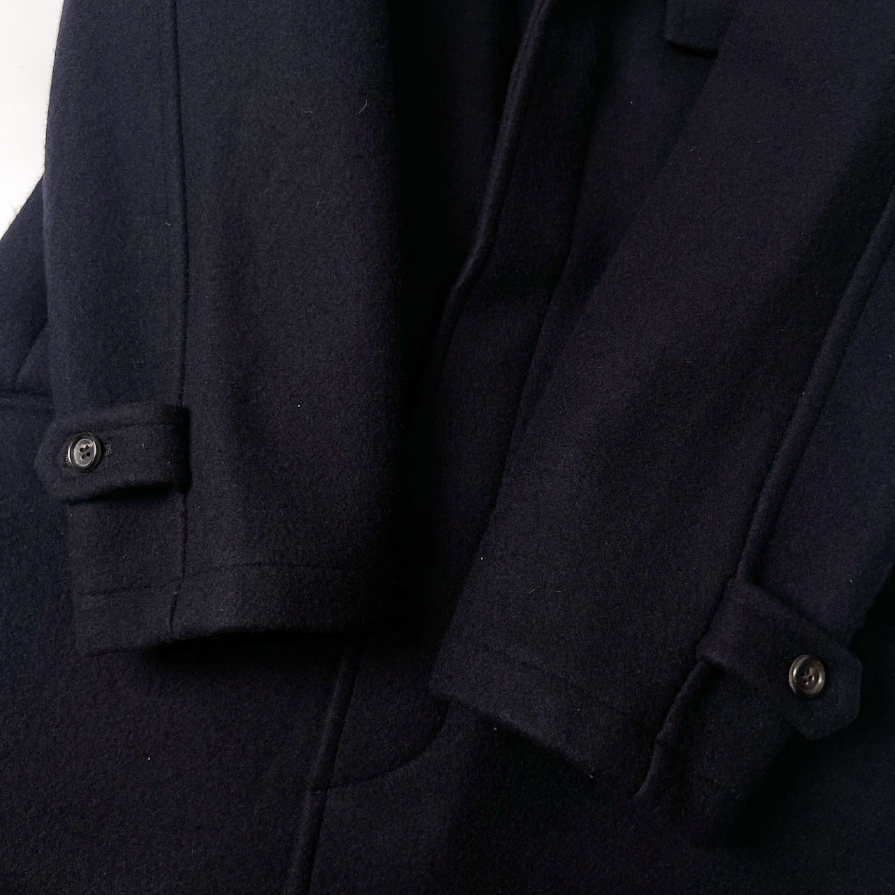 90s COMME des GARCONS HOMME コムデギャルソン オム メルトンウール オーバーコート M /ネイビー/AD1998/田中オム