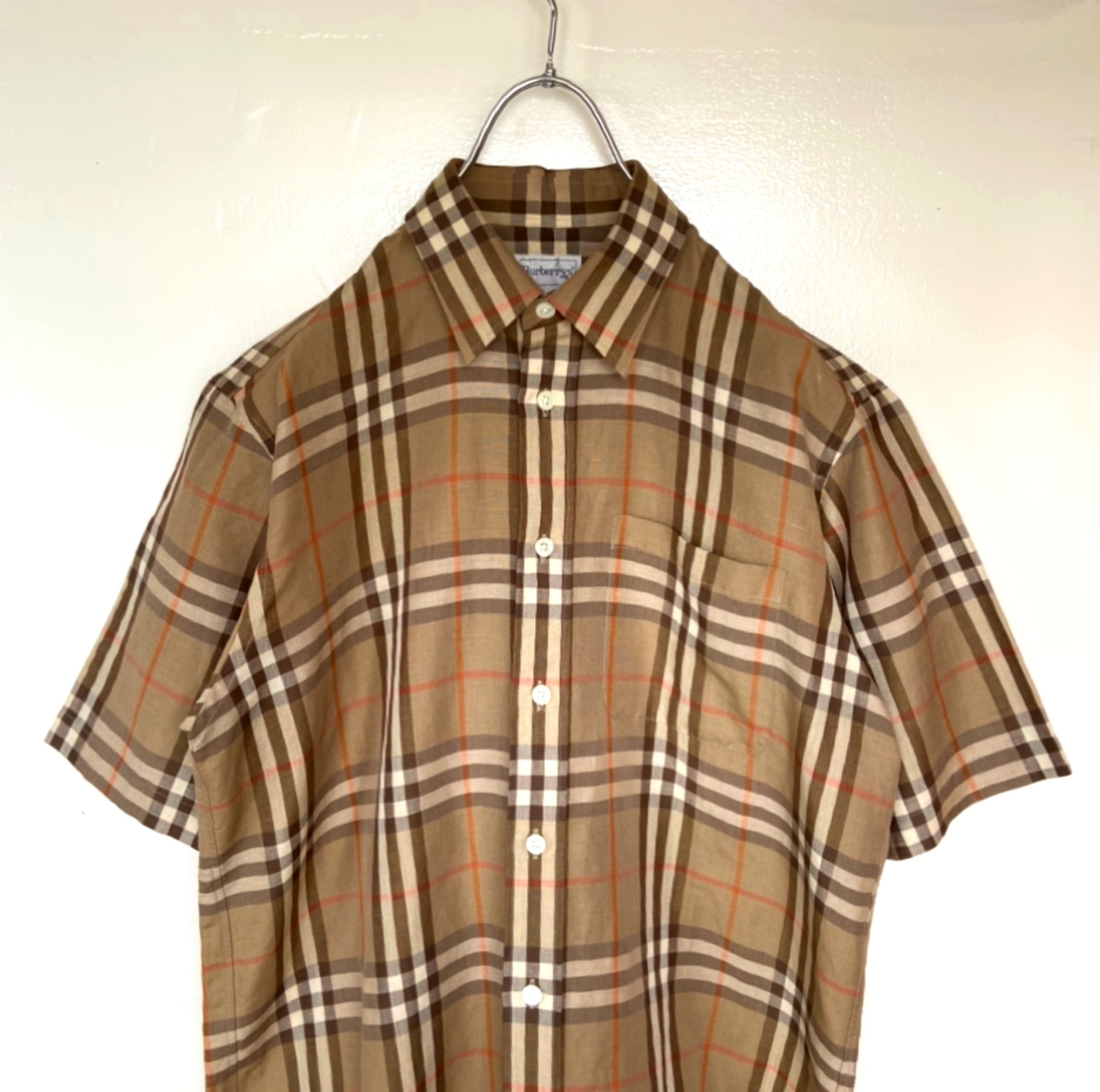 90s古着 オールド BURBERRY’S/バーバリーズ 半袖ノバチェックシャツ