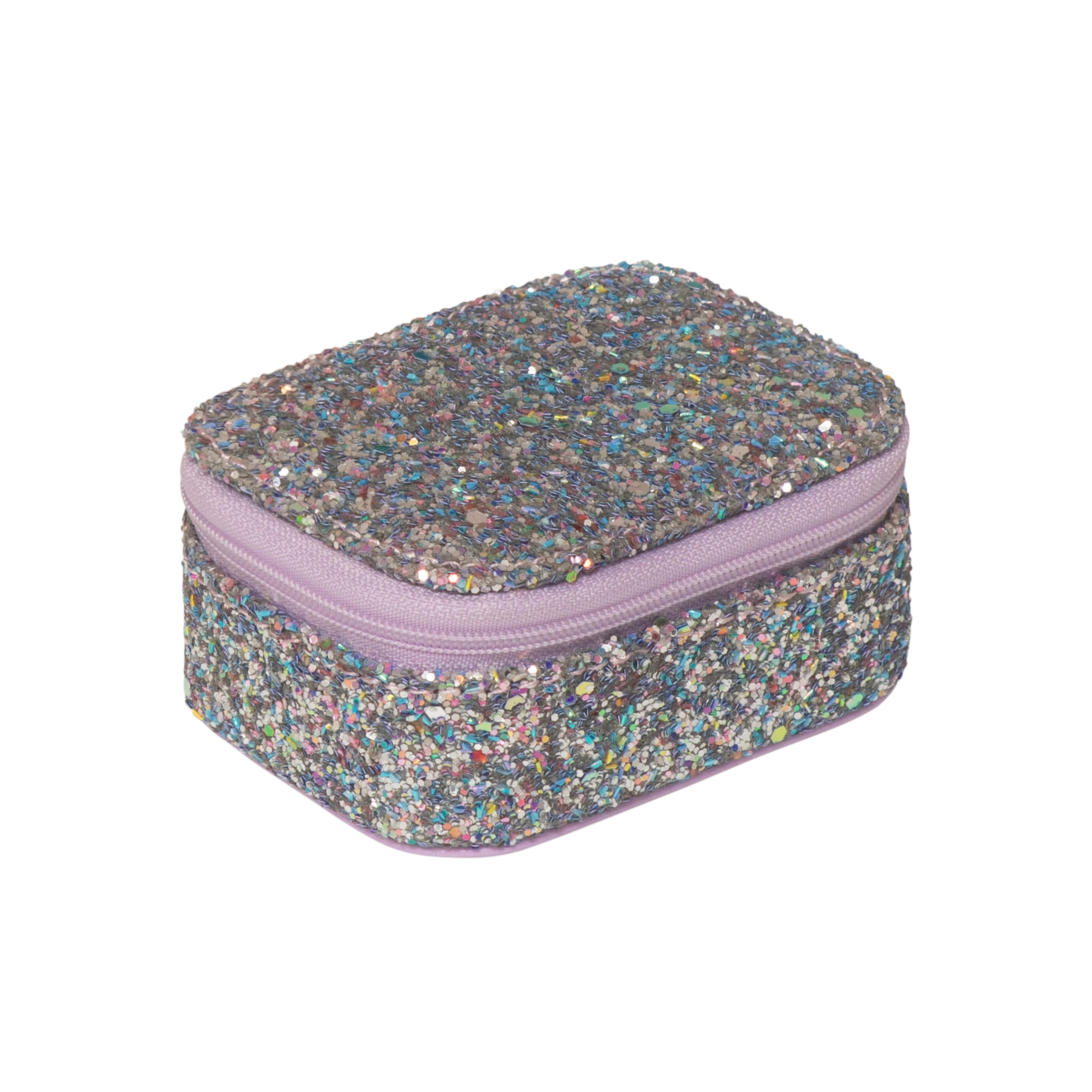 JB270L-Lilac Confetti Glitter Mini Jewellery Box -LILAC