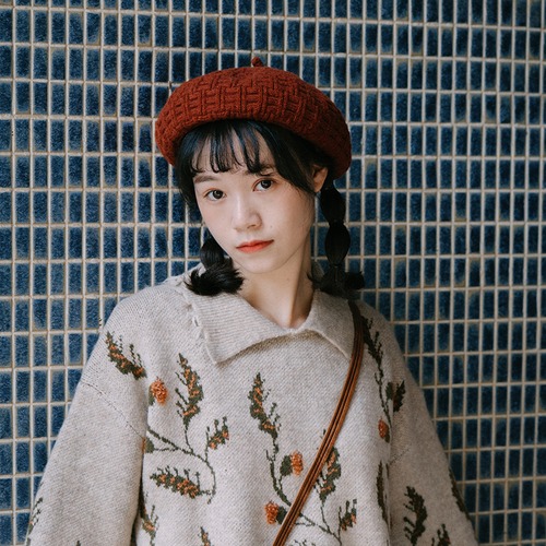 夢の馬ヴィンテージベレー帽ウール文学画家帽子暖かいウールスタイルのベレー帽英国スタイルの純粋な色 ドリームホーストラベル婦人服79389151836