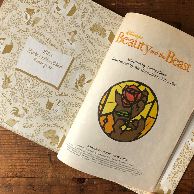 ヴィンテージ 洋書 絵本 Beauty And The Beast 美女と野獣 ディズニー リトルゴールデンブック 英語 E Vintage ヴィンテージ 洋書 雑貨のお店