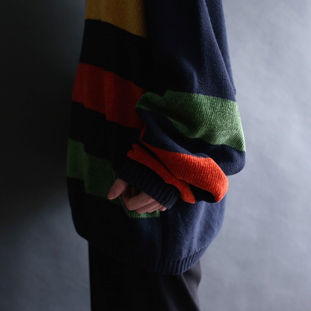 colorful switching pattern loose knit