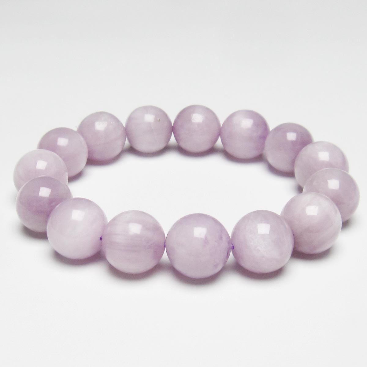 クンツァイト ブレスレット 13mm ミルキークンツァイト 一点物 おまかせ便 111-19685