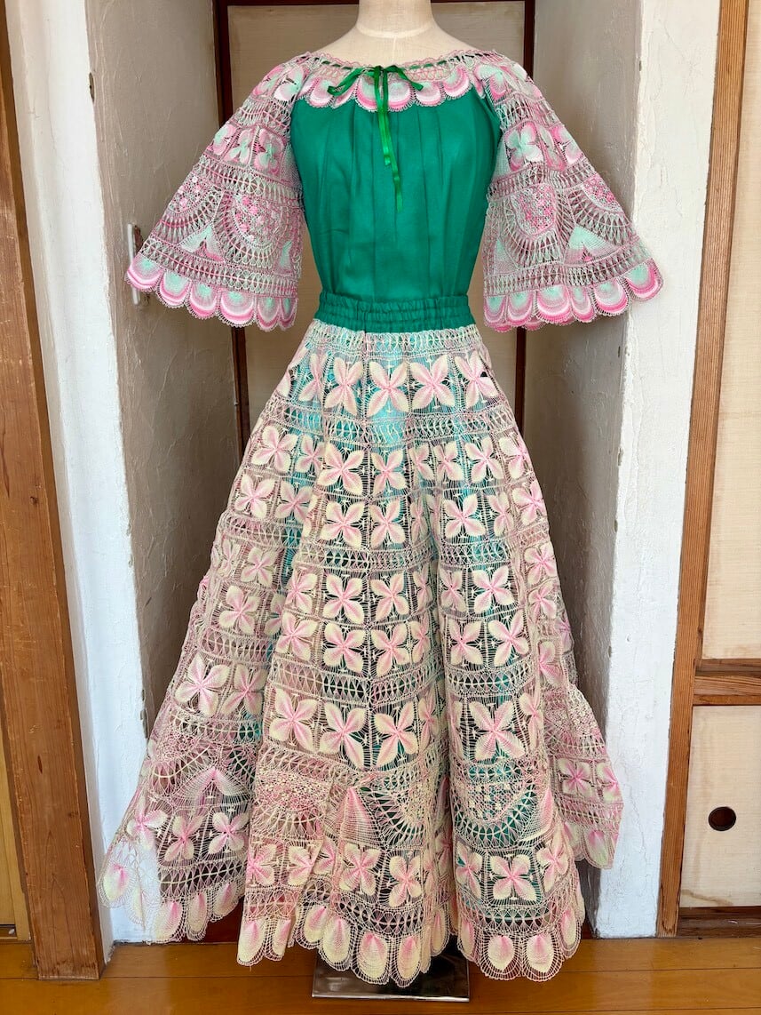 ニャンドゥティドレス パラグアイの刺繍 ニャンドゥティ・ドレス