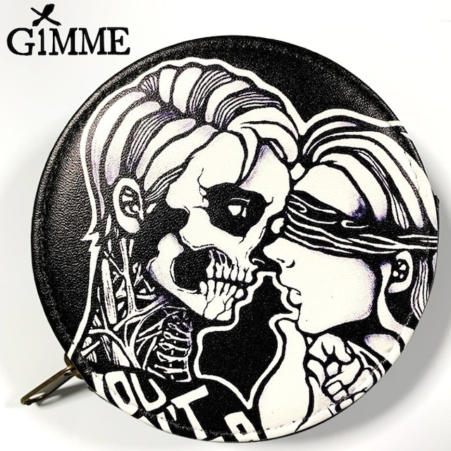 GiMME / ギミー「COIN CASE TYPE-A」コインケース 小銭入れ ミニ財布 サイフ ウォレット コンパクト PUレザー 黒白 ブラック ホワイト スカル ドクロ メンズ レディース ロック パンク バンド ROCK PUNK プレゼント ギフトラッピング無料 人気 売れ筋 Rogia