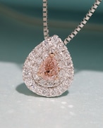 ペアシェイプカット ファンシーオレンジピンクダイヤモンド ネックレス SI1 /pt950 / 0.126ct / DA 0.160ct