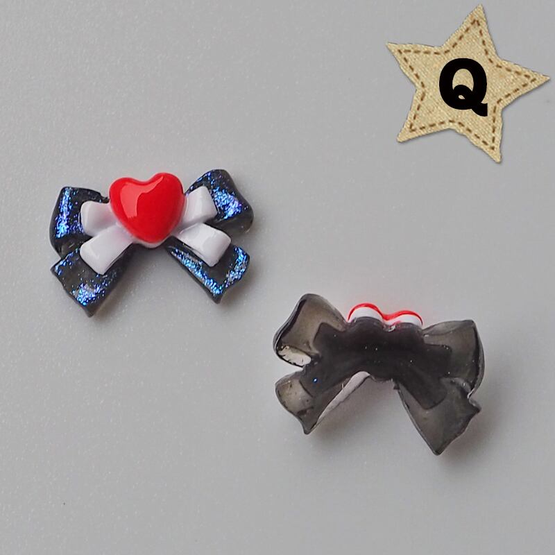 ラメピンク リボン ネイルパーツ 12個