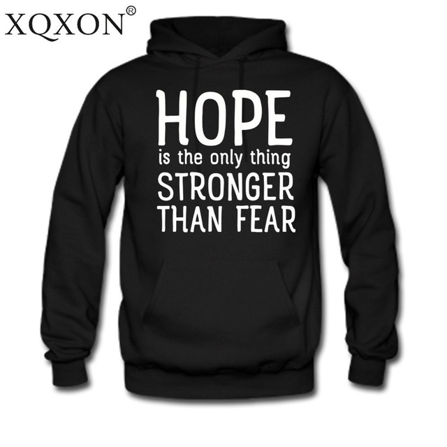 Xqxonホープは唯一のものよりも強い恐怖秋冬プルオーバーthinmenパーカートレーナー男フード付き服h53
