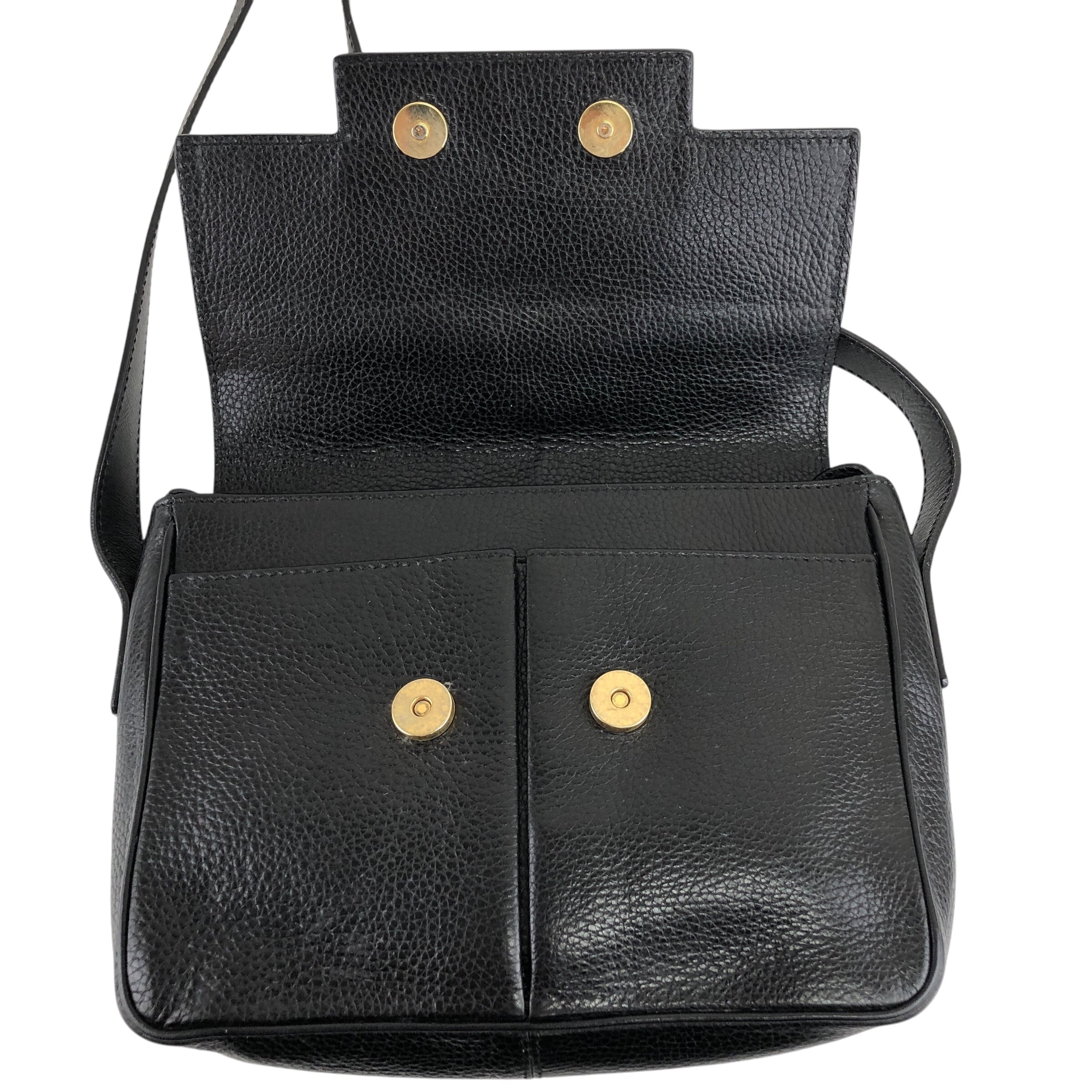 CELINE セリーヌ ショルダーバッグ ブラック ロゴ型押し レザー