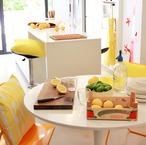 【天然繊維100%】伝統的織物のクッションカバー･Lemon Yellow104