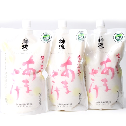 神渡　造り酒屋のあまざけ　1000ml×3本ｾｯﾄ　　ヴィーガン認定品