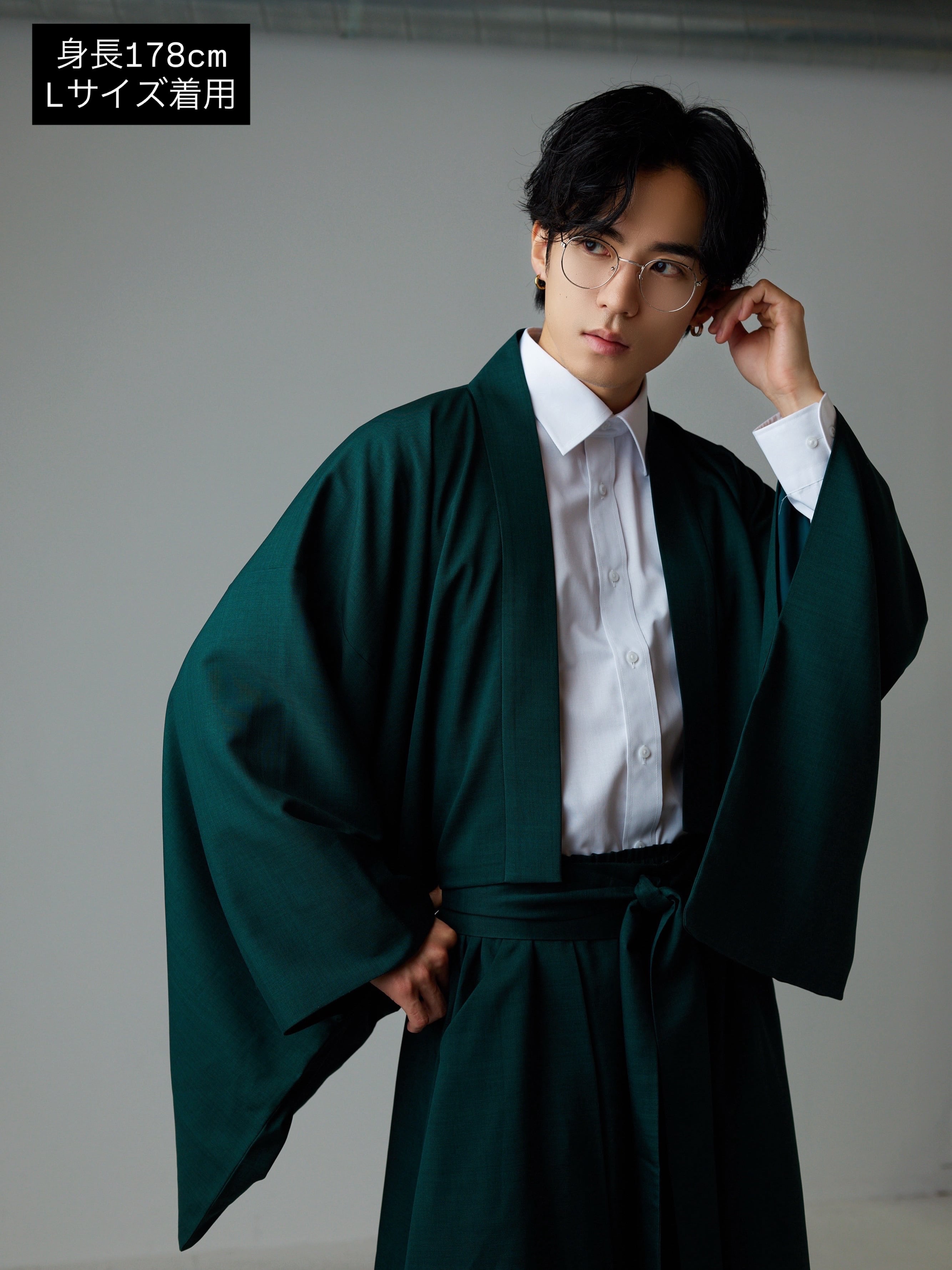 メンズ】ショート丈の羽織 深緑 | MISAMARU