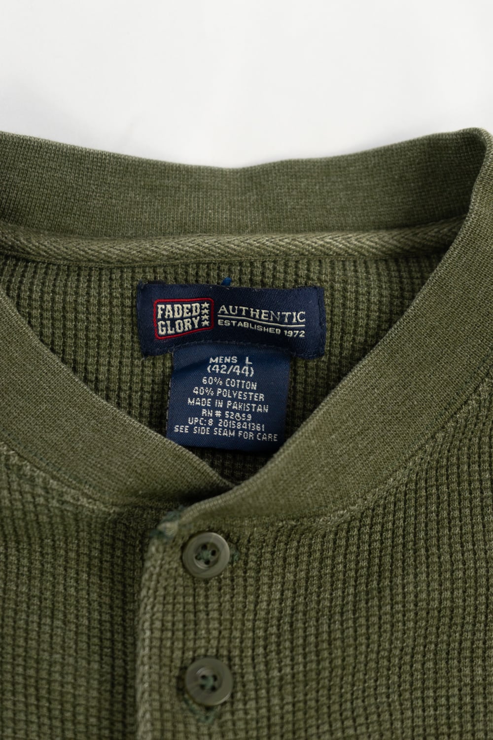 m*a様 90s RRL thermal henry neck green co 90's Vintage】FADED GLORY HENRY NECK thermal shirt メンズ L