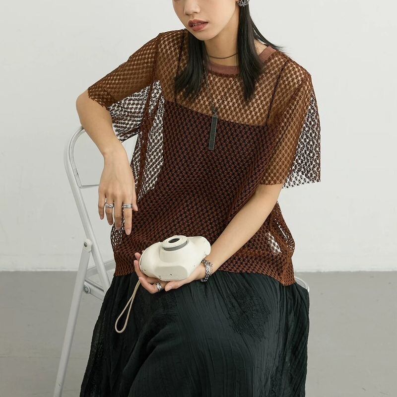 back ribbon mesh tops 101477