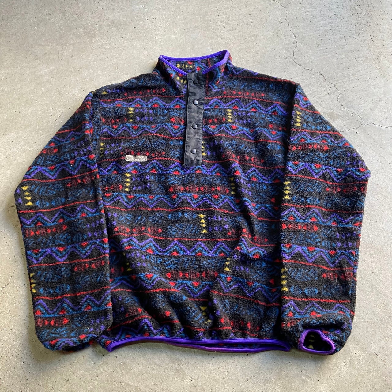 USA製 90年代 ヴィンテージ Columbia コロンビア スナップ 総柄 