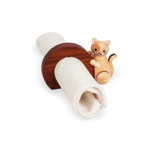 木製 猫のナプキンリング A
