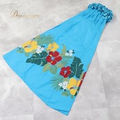 フラダンス衣装 ワンピース ドレス ブルー系 ハイビスカス柄 ハワイアンプリント アロハ レッスン 練習 フラ ダンス 華やか 鮮やか フリル 光沢 かわいい おしゃれ グリーン系 レッド系 イエロー系 ホワイト系 水色 緑 黄緑 赤 黄 白 フラドレス カラフル トロピカル リゾート ビーチ 夏エレガント かわいいデザイン 軽やか フレンチ