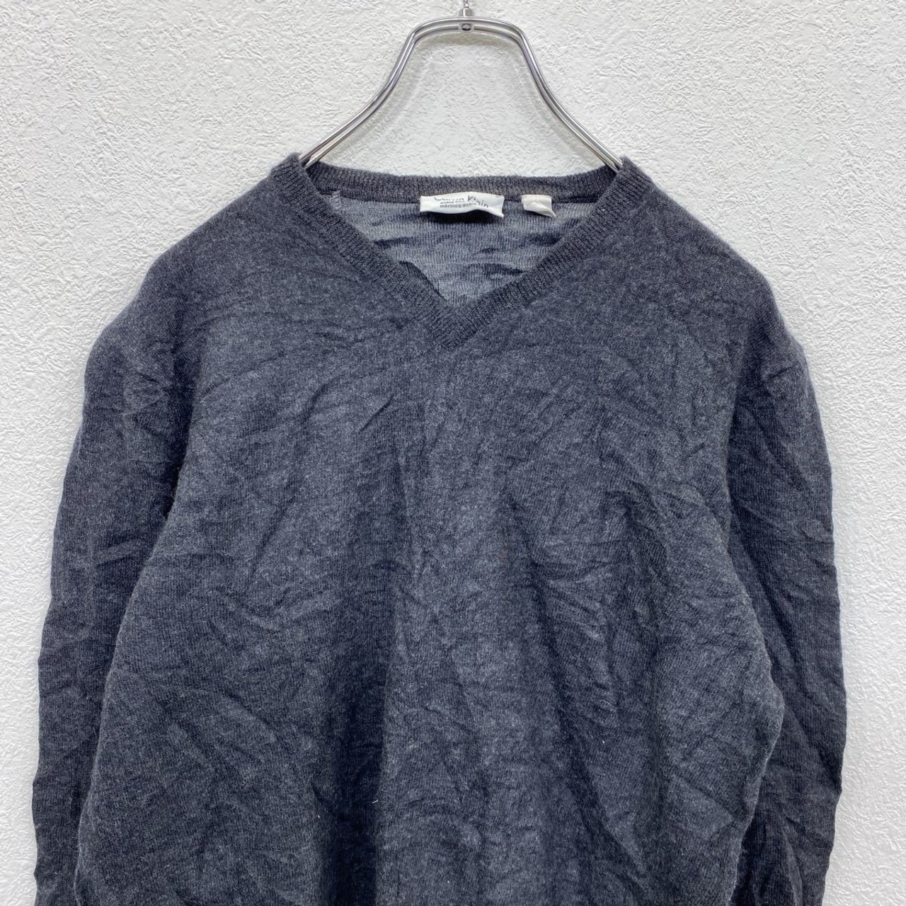 CalvinKlein ニットセーター レディース M グレー カルバンクライン V 