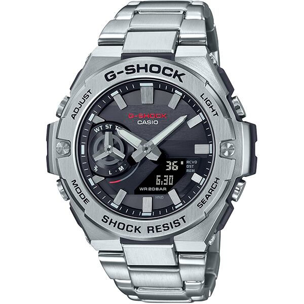 特価★カシオ G-SHOCK GST-B500D-1AJF G-STEEL 針 デジタル 黒文字盤 ソーラー Bluetooth搭載 ステンレス  シルバー メンズ腕時計 | 栗田時計店(1966年創業の正規販売店) powered by BASE