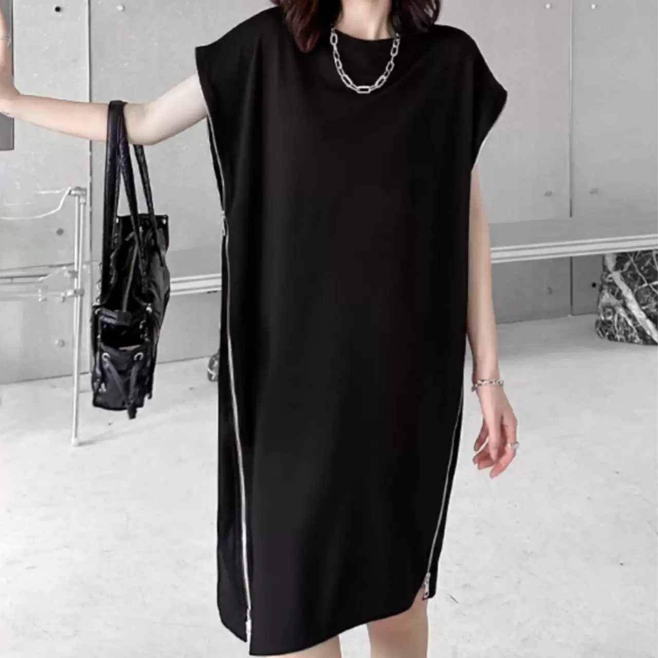 Versatile Short-Sleeve Midi Dress (ME455)