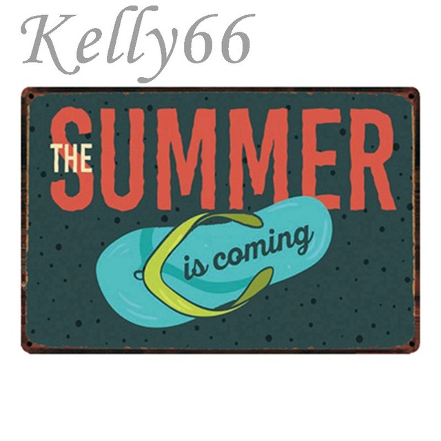 [Kelly66] 夏が来ている金属サイン錫ポスター家の装飾バー壁アートの絵画 20*30 センチメートルサイズ fy-1885