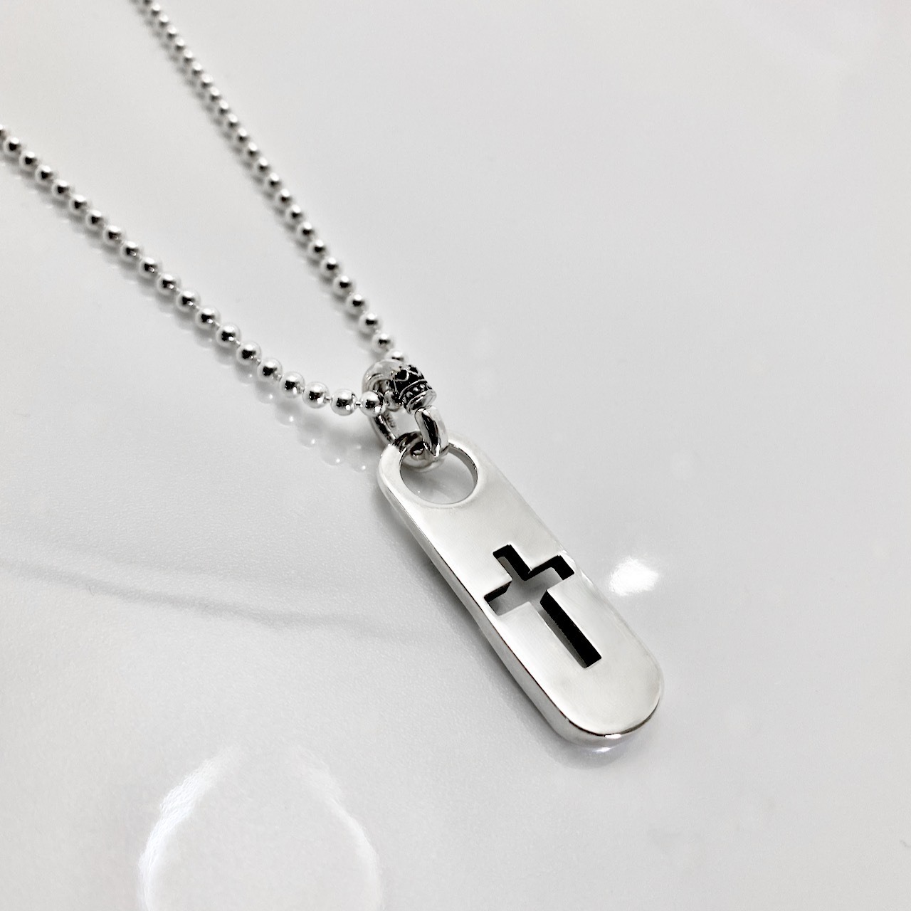 CLASSIC CROSS BALL CHAIN NECKLACE / クラシッククロスボールチェーンネックレス