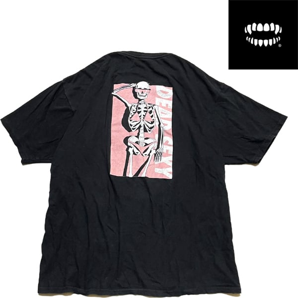1点物◇チョンプCHOMPスカル黒バックプリントTシャツ古着メンズXXL