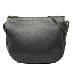 ロエベ アナグラム 斜め掛け ショルダーバッグ ネイビー レザー レディース LOEWE 中古