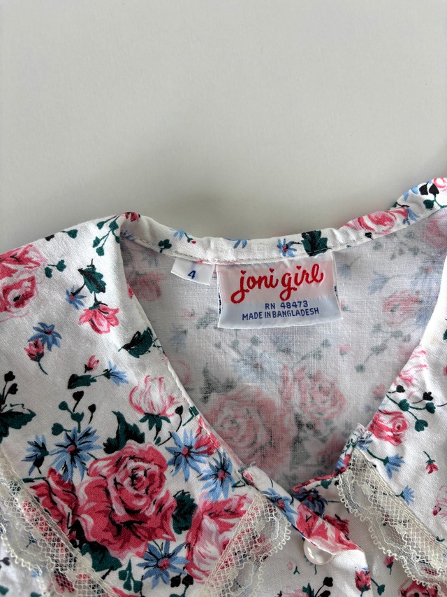 【3T相当・vintage 】フローラルフリルdress