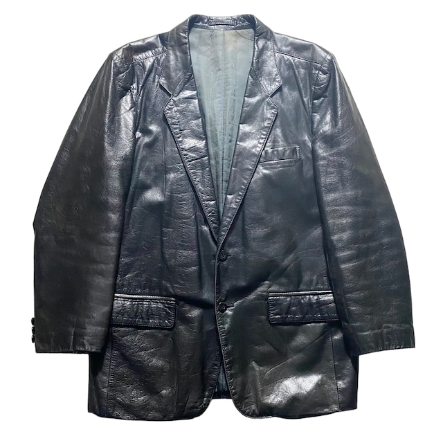 vintage JUN black leather tailored jacket