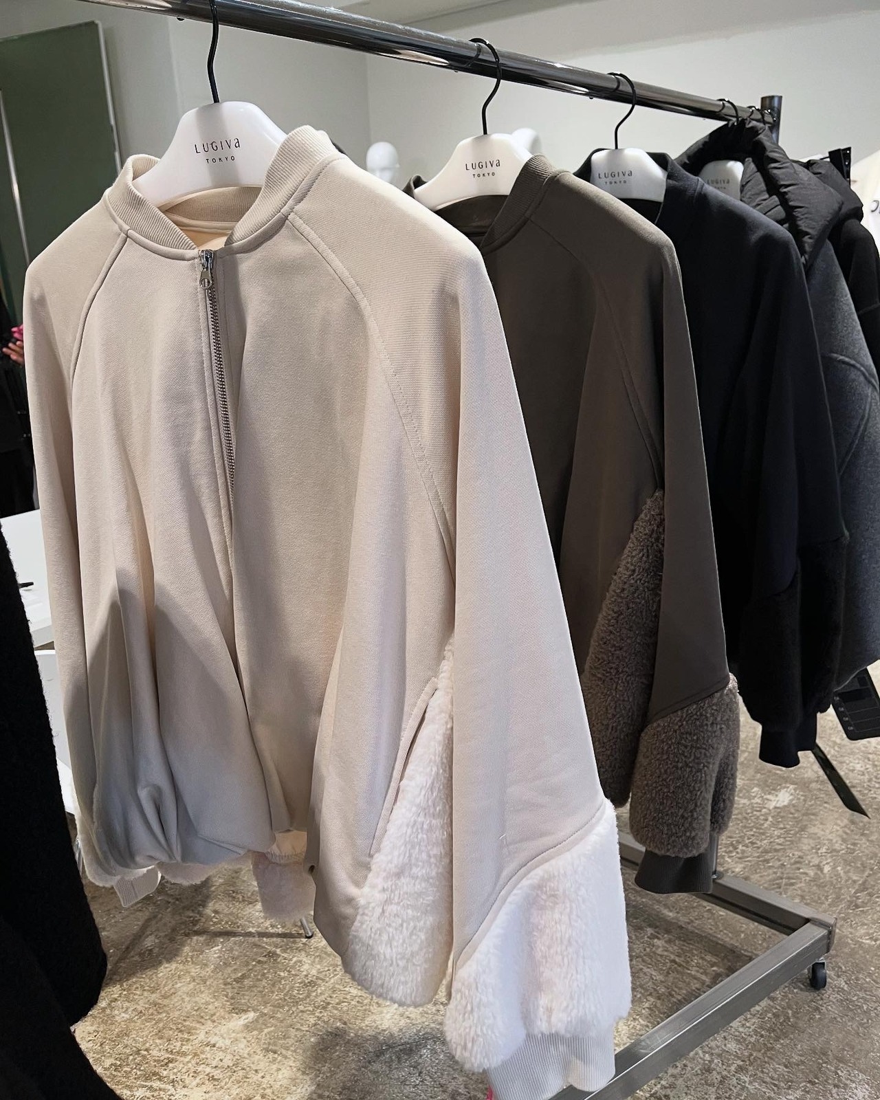 ルギバ lugiva tokyo 裏毛×ボア切替ブルゾン