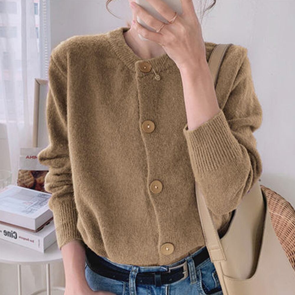 ニットカーディガン レディース ニットトップス 長袖 アウター 秋冬 ニットソー 韓国風 即納