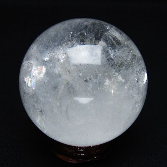 水晶 丸玉 虹入り 60mm スフィア 置物 水晶玉 一点物 151-8707