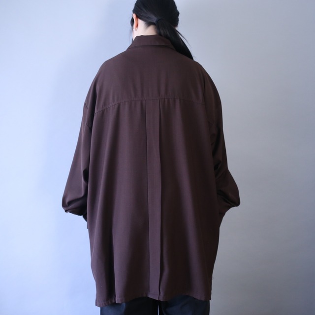 XXXL super over silhouette pattern knit switching design shirt