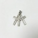 Vintage 925 Silver Sliding Triple Cross Pendant Top Made In Czechoslovakia
