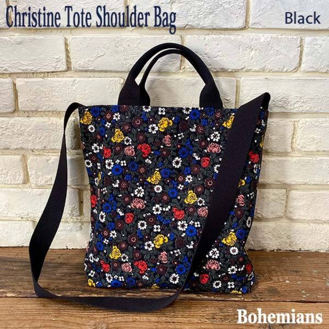 CHRISTINE TOTE SHOULDER BAG BLACK クリスティーヌ トート ショルダー バッグ ブラック BOHEMIANS ボヘミアンズ 日本製