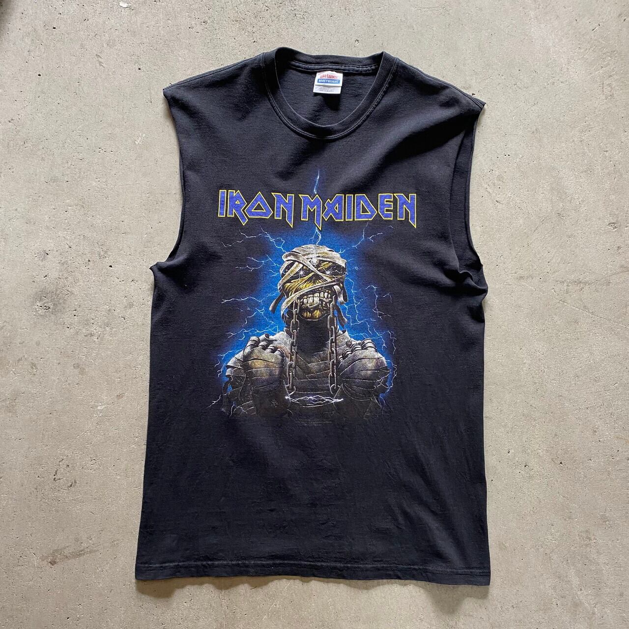 IRON MAIDEN アイアンメイデン クラッシュ加工 ノースリーブ 黒 XL 00 