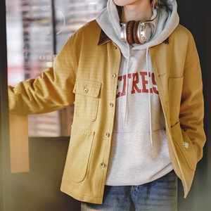 【UNISEX】 Retro Cotton Canvas Jacket / ユニセックス レトロ キャンバス ジャケット