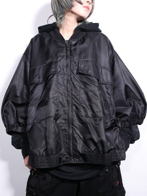 nylon oversized s/s bomber jacket