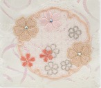 №7631-43K 特小 白揃え 雪花 金刺繍 花かすみ房桃 クリスタルスタンド thumbnail 10