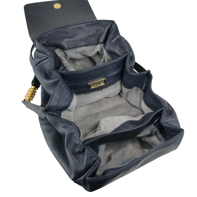 LOEWE ロエベ ショルダーバッグ ネイビー ロゴ ナッパレザー vintage ヴィンテージ オールド k4pn8w
