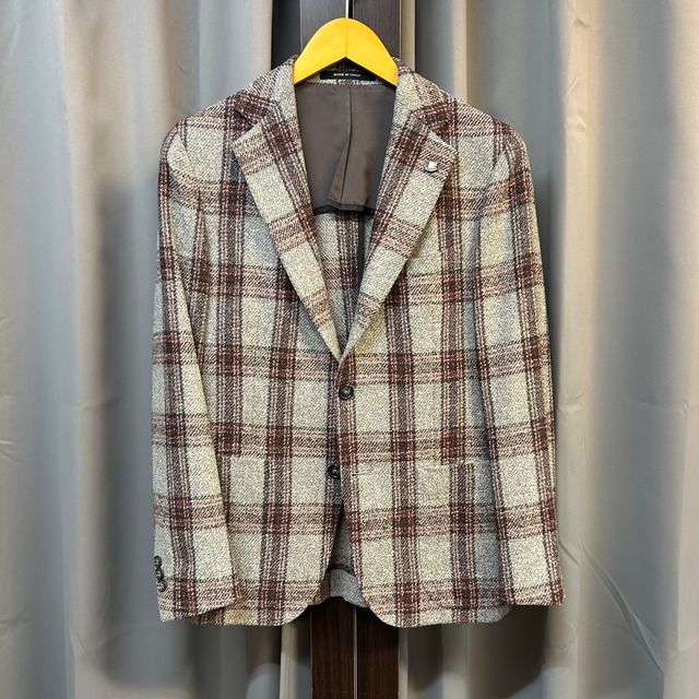 TAGLIATORE MIXED WOOL CHECK JACKET