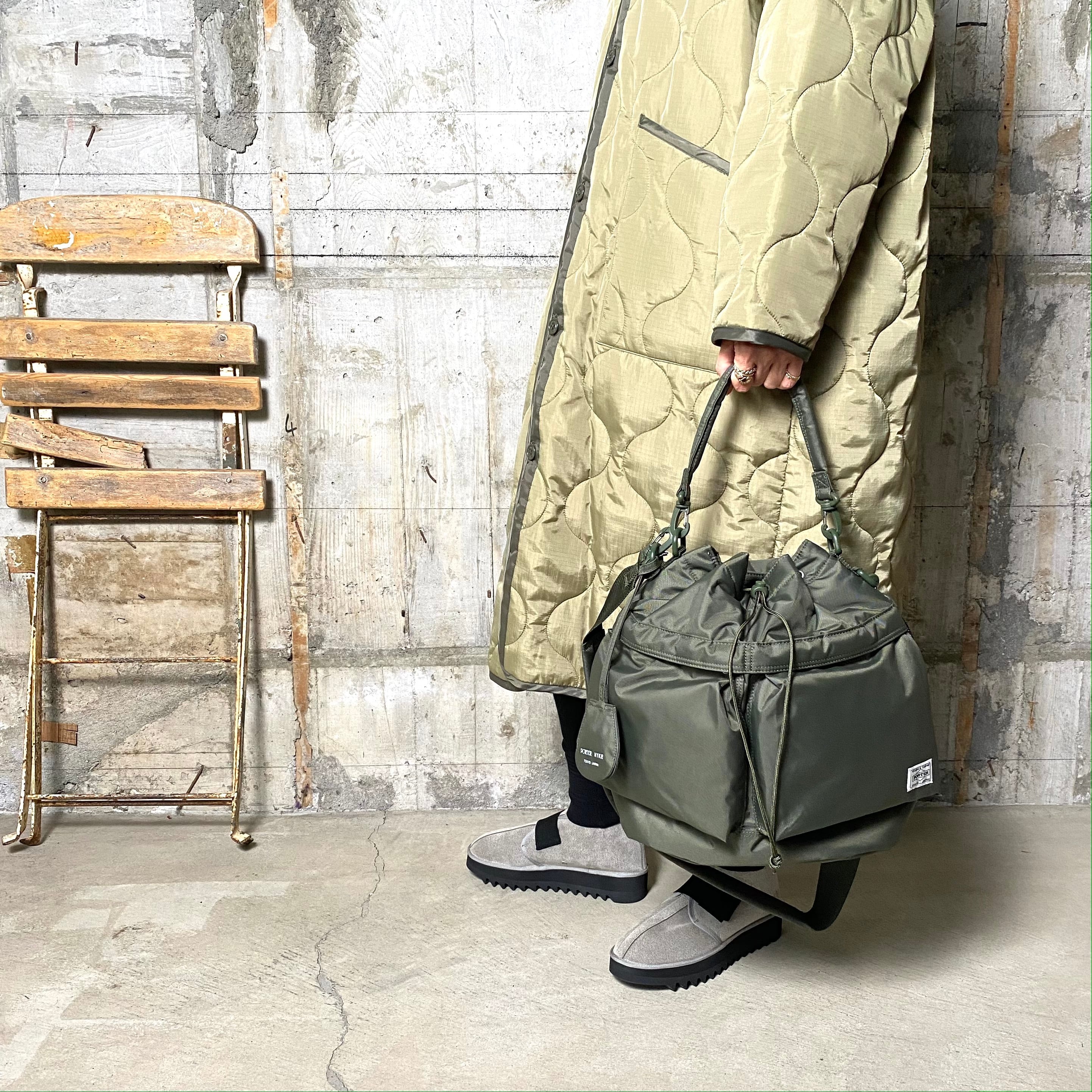 PORTER × HYKE 2WAY TOOL BAG Sand STONE L